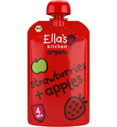 Ella's Kitchen Strawberries and apples 4+ maanden bio (120 gr)