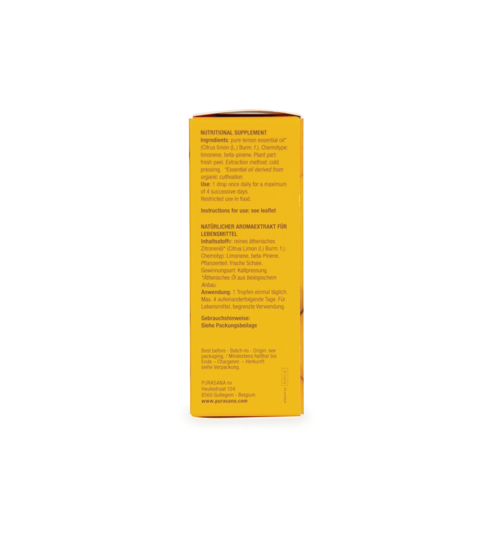 Purasana Citroen Olie/Huile Citron Bio (30 ml) - image 2