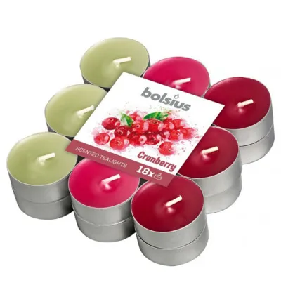 Bolsius Geurtheelicht Multi Colour Brick 18 Cranberry (18 stuks)