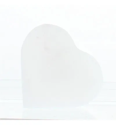 Steengoed Hart seleniet wit ca 6 cm (1 stuk)