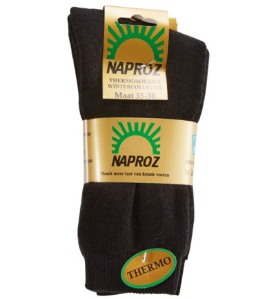 Naproz Thermo Sokken Zwart Maat 47-49 (3 Paar)