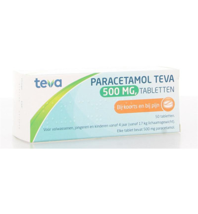 Teva Paracetamol 500 milligram (50 tabletten)