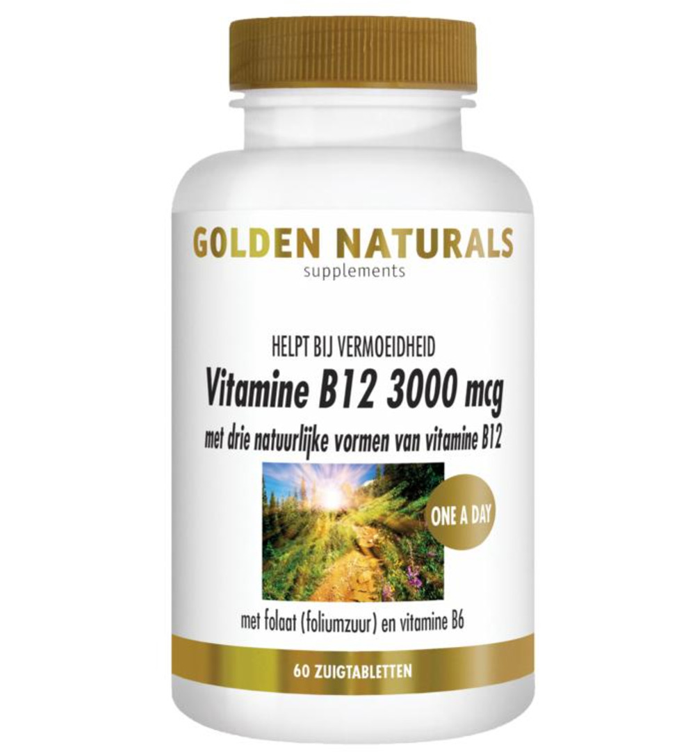 Golden Naturals Vitamine B12 3000Mcg (60 zuigtabletten)