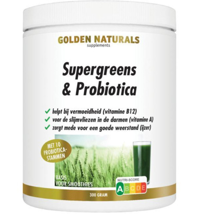 Golden Naturals Supergreens & Probiotica (300 gr)