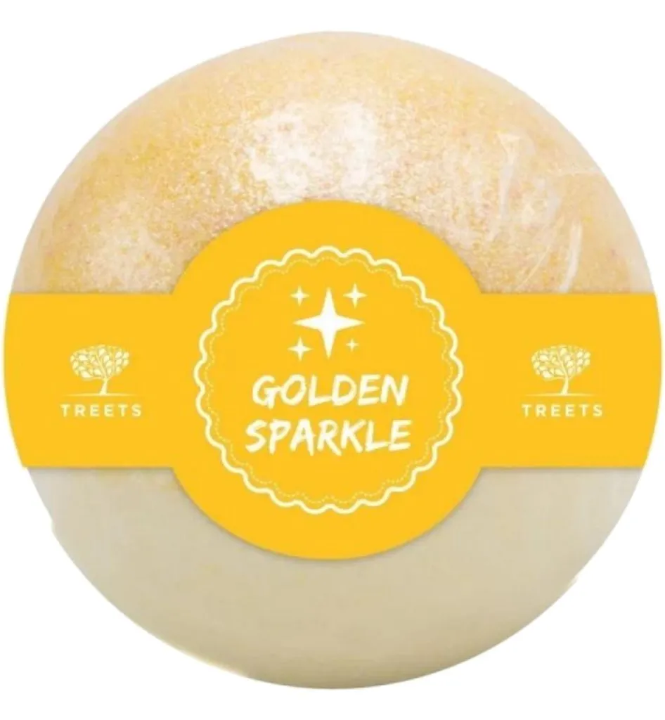 Treets Bath ball glitter golden spark (1 stuk)