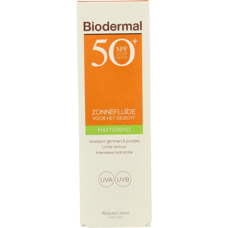 Biodermal Zon fluid matterende zonnefluide SPF50+ (40 ml)