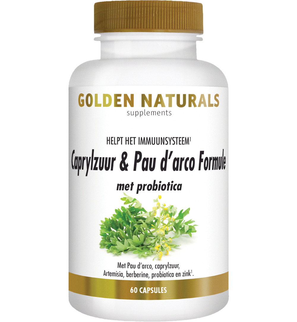 Golden Naturals Caprylzuur & Pau D'Arco Met Probiotica (60 vega capsules)