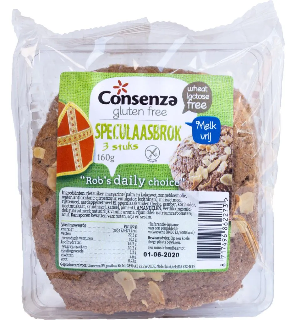 Consenza Speculaasbrokken gluten & melk vrij (160 gr)