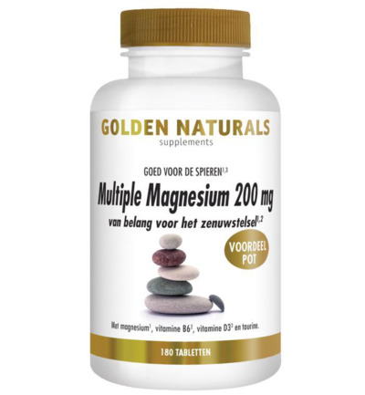 Golden Naturals Multiple magnesium 200 mg (180 tabletten)