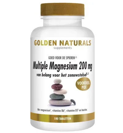 Golden Naturals Multiple magnesium 200 mg (180 tabletten)