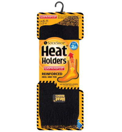 Heat Holders Mens workforce socks maat 6-11 black (1 paar)