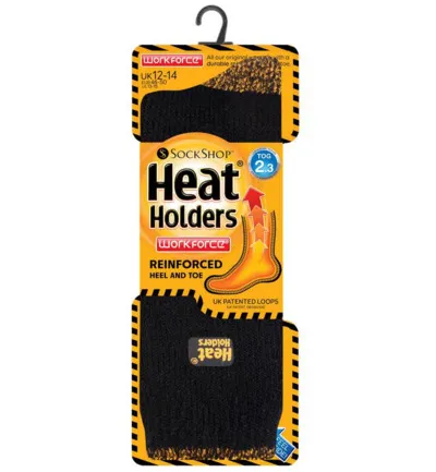 Heat Holders Mens workforce socks maat 12-14 black (1 paar)