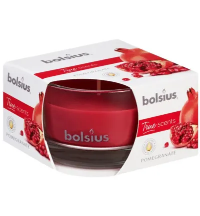 Bolsius True Scents geurglas 50/80 pomegranate (1 stuk)