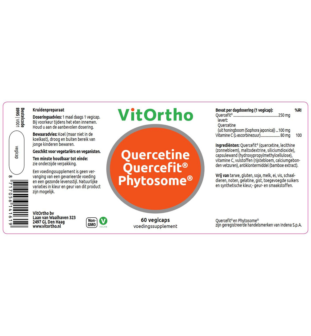 VitOrtho Quercetine quercefit phytosome (60 vega capsules)