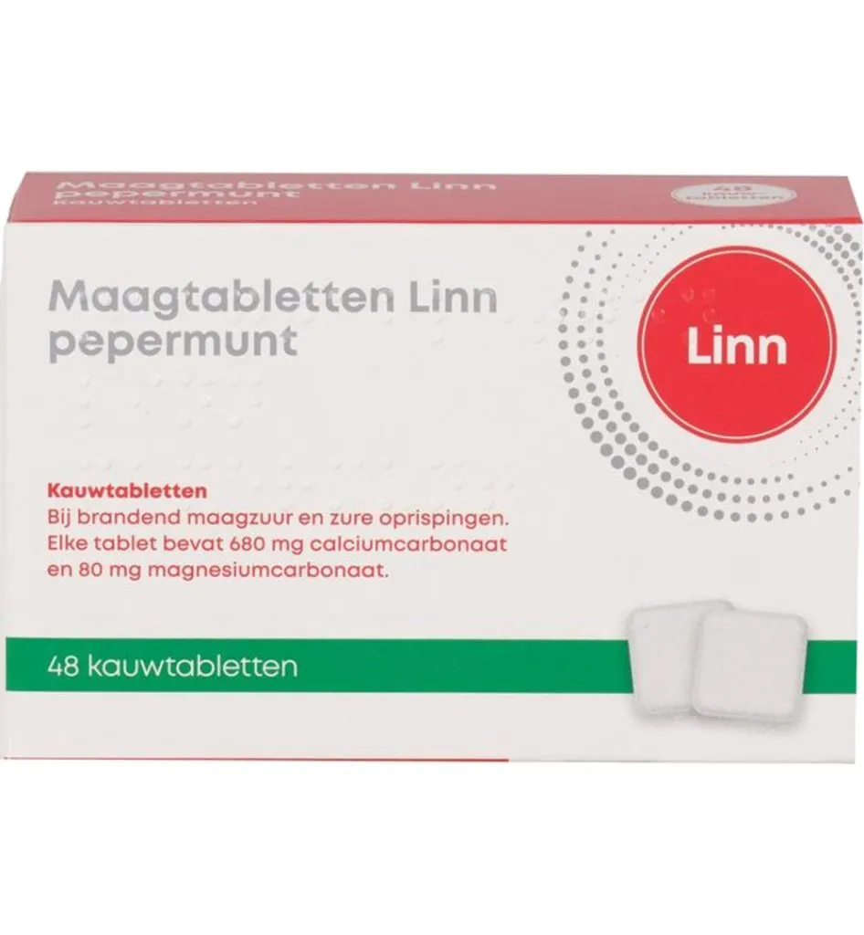 Linn Maagtabletten pepermunt (48 stuks)