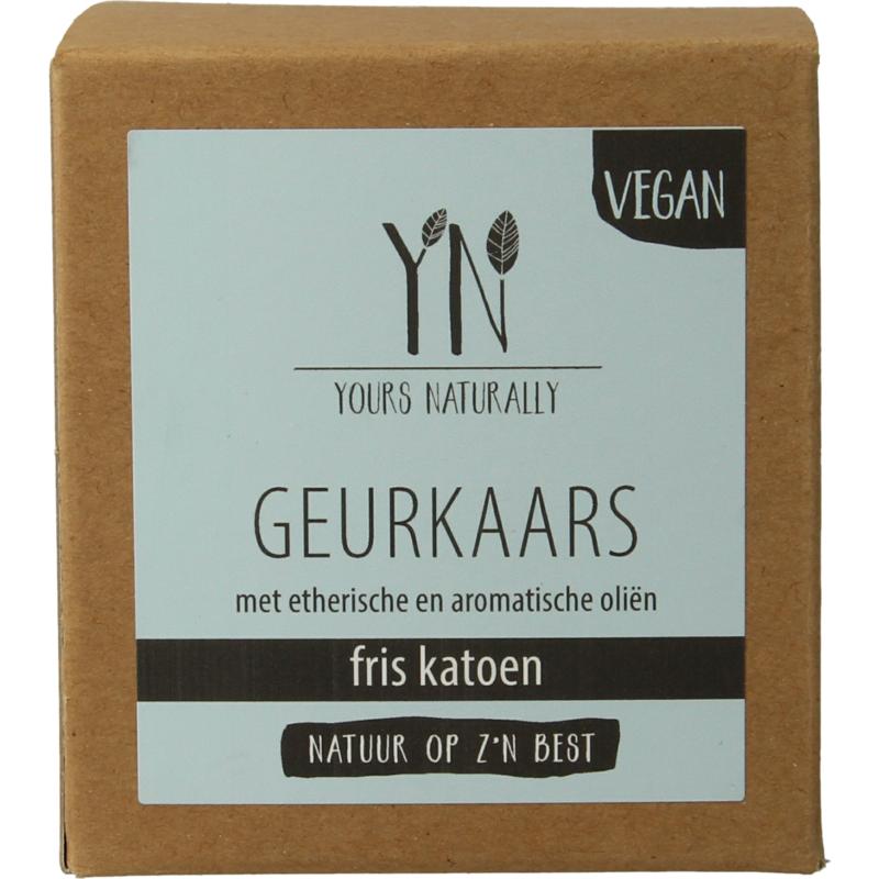 Yours Naturally Geurkaars In Glas Fris Katoen 20Cl (1 stuk)