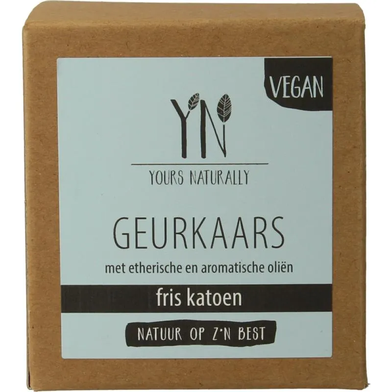 Yours Naturally Geurkaars In Glas Fris Katoen 20Cl (1 stuk)