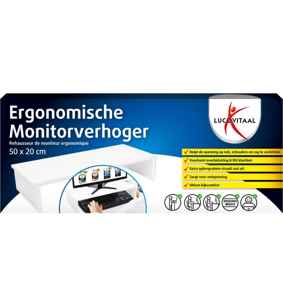 Lucovitaal Ergonomische Monitorverhoging (1 stuk)