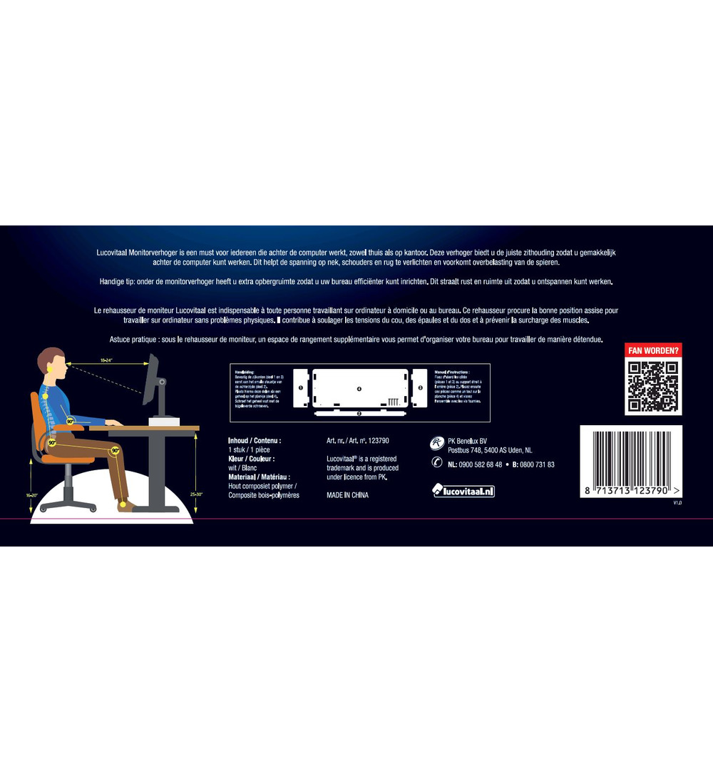 Lucovitaal Ergonomische Monitorverhoging (1 stuk)