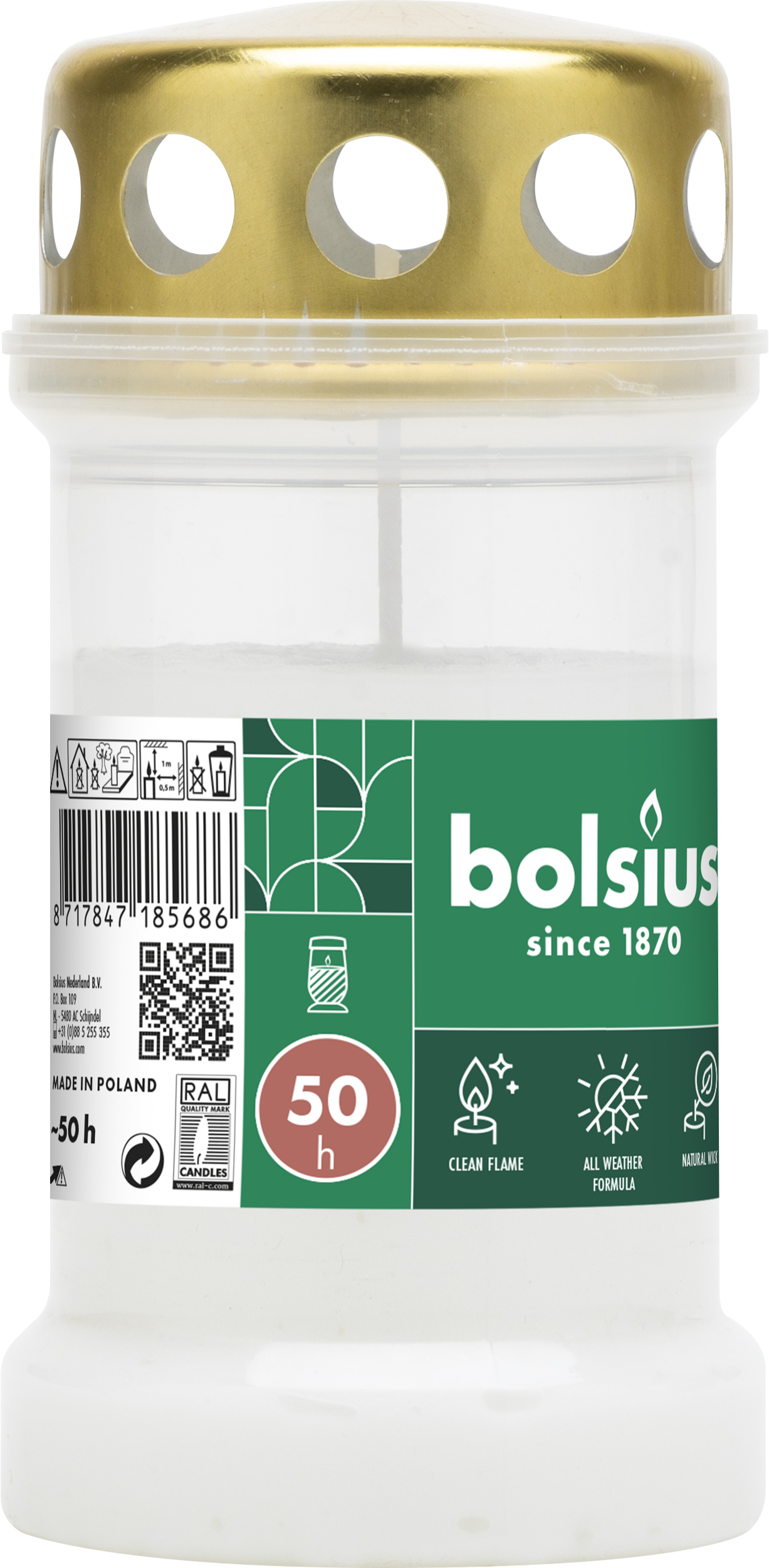 Bolsius Herdenkingslicht Nr3 Met Deksel Transparant (1 stuk)