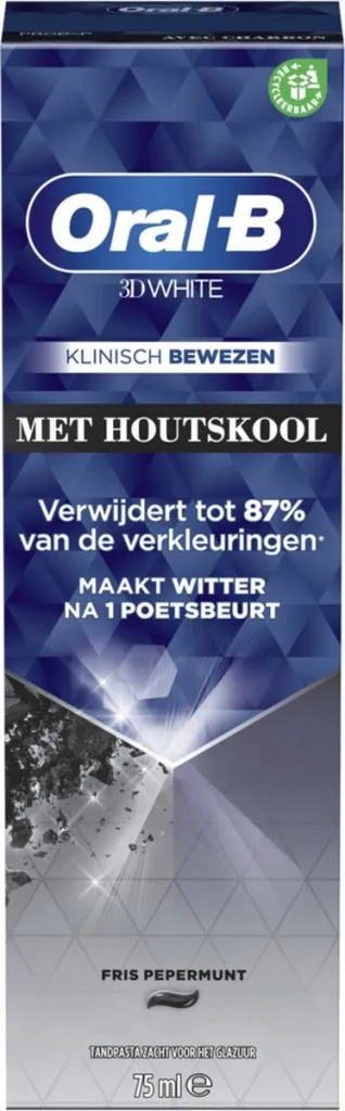 Oral B Tandpasta 3D White Houtskool (75 ml)