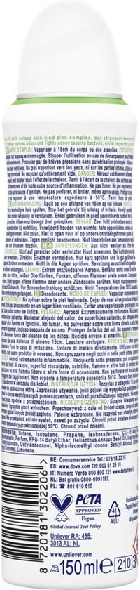 Dove Deodorant 0% Cucumber &green Tea (150 ml)