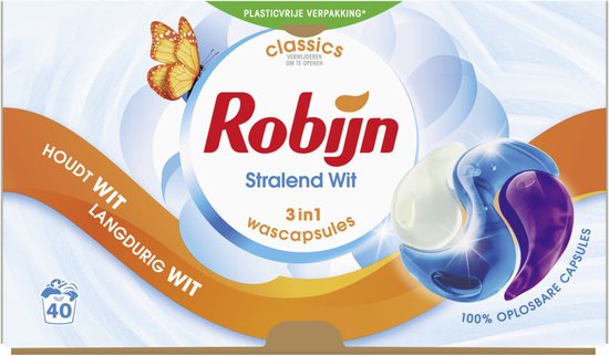 Robijn Wascapsules Stralend Wit (40 stuks)