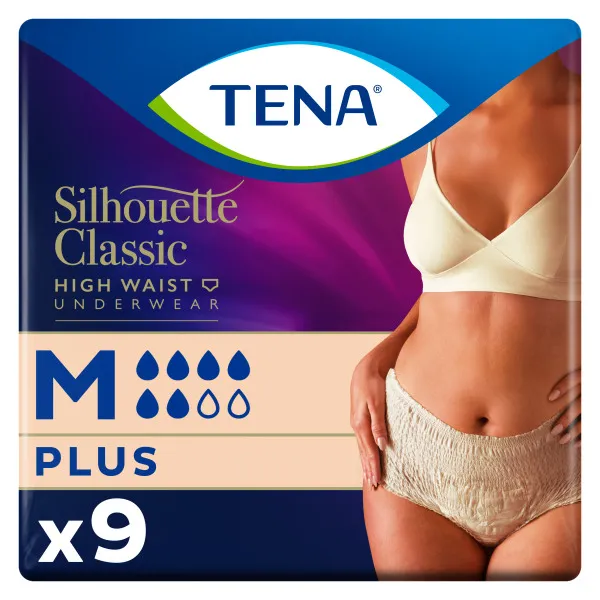 Tena Silhouette Classis Plus Creme Hoge Taille Medium (9 stuks)