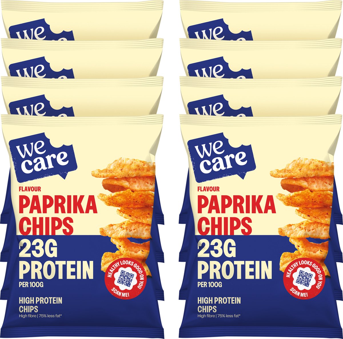 Wecare High Protein Paprika Chips (8 X 25 gr)