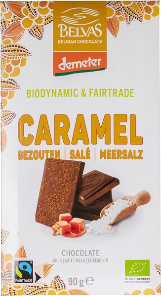 Belvas Chocolate-Bar Milk Salted Caramel (90 gr)