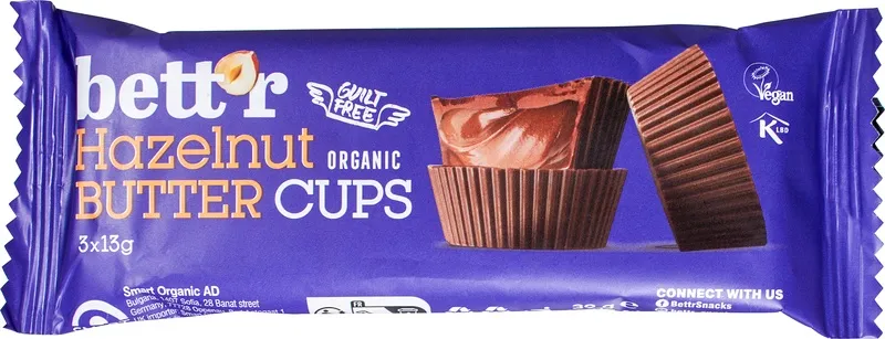 Bett'R Chocolatecups Hazelnut (39 gr)