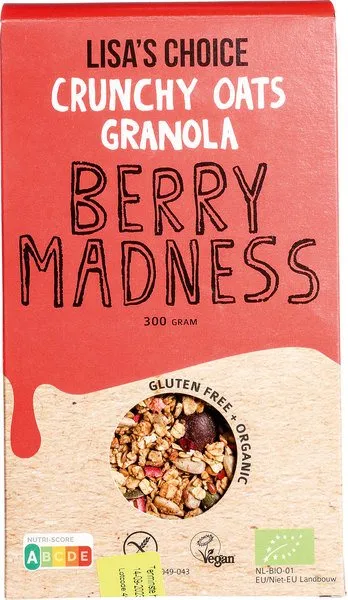 Lisa's Choice Granola Berry Madness Glutenvrij (300 gr)