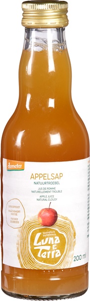 Luna E Terra Appelsap Natuurtroebel (200 ml)
