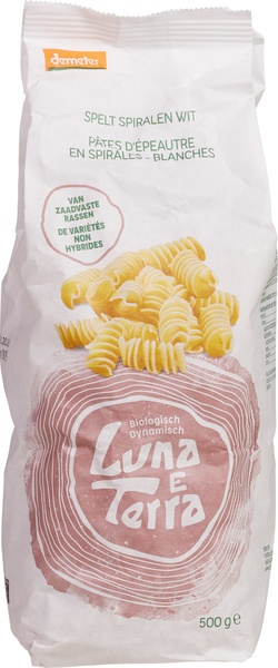 Luna E Terra Spiralenpasta Spelt, Wit (500 gr)