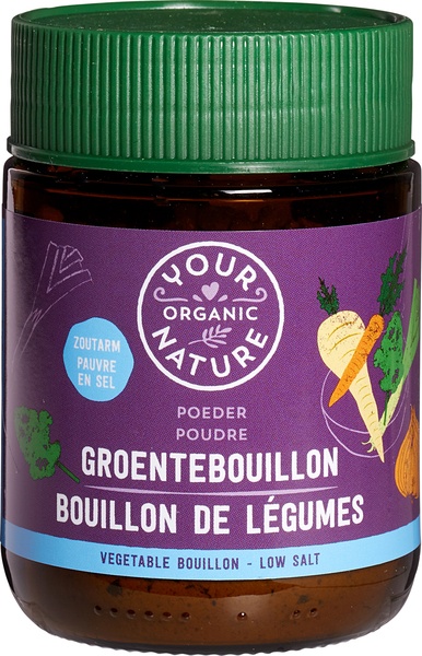 Your Organic Nature Groentebouillonpoeder Helder Zoutarm (100 gr)