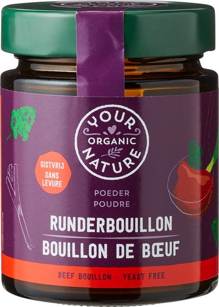 Your Organic Nature Runderbouillonpoeder Helder Zonder Gist (140 gr)