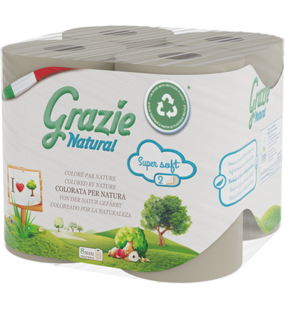 Grazie Natural Toiletpapier 2 Laags (8 rollen)