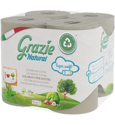 Grazie Natural Toiletpapier 2 Laags (8 rollen)