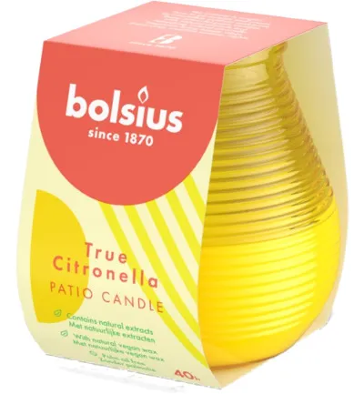 Bolsius True Citronella Patiolight 94/91 Yellow (1 stuk)