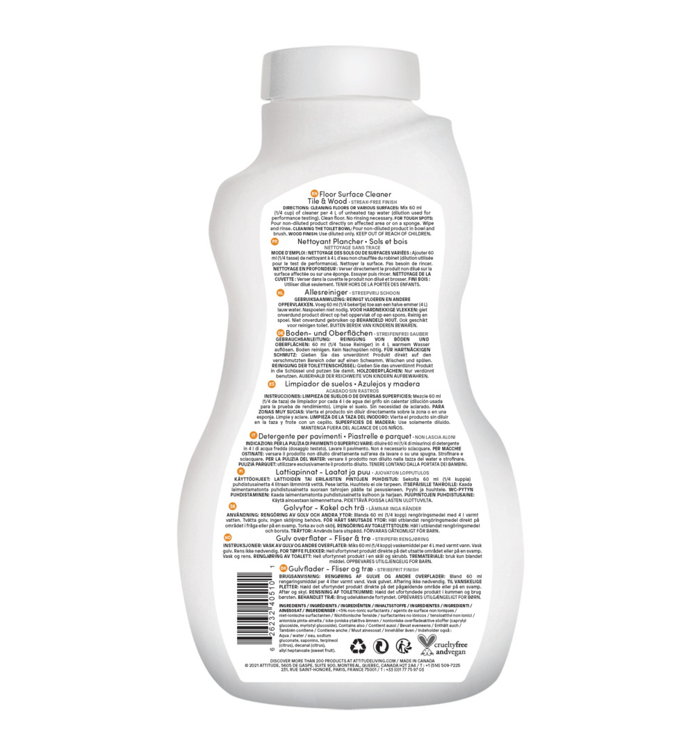 Attitude Nature+ Allesreiniger/Vloerreiniger (1050 ml)