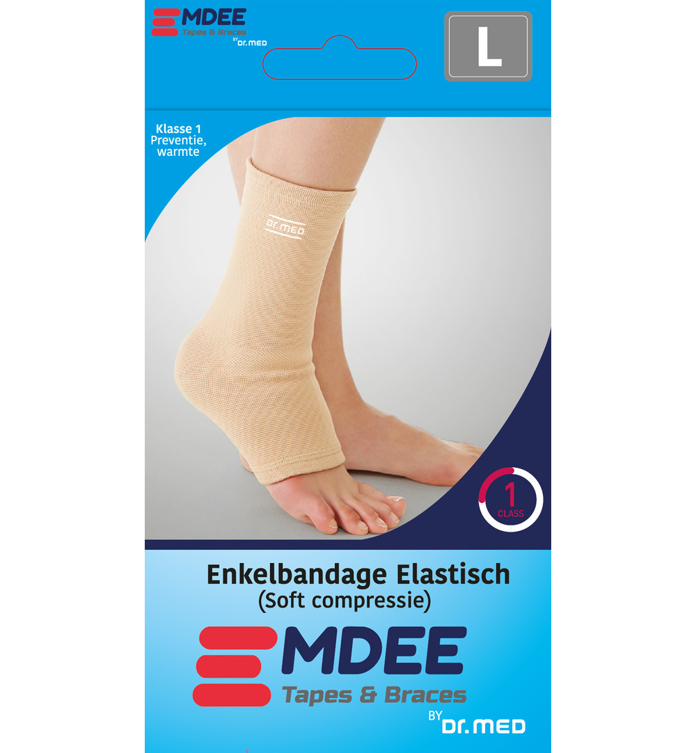 Emdee Elastic support enkel maat L huidskleur (1 stuk)
