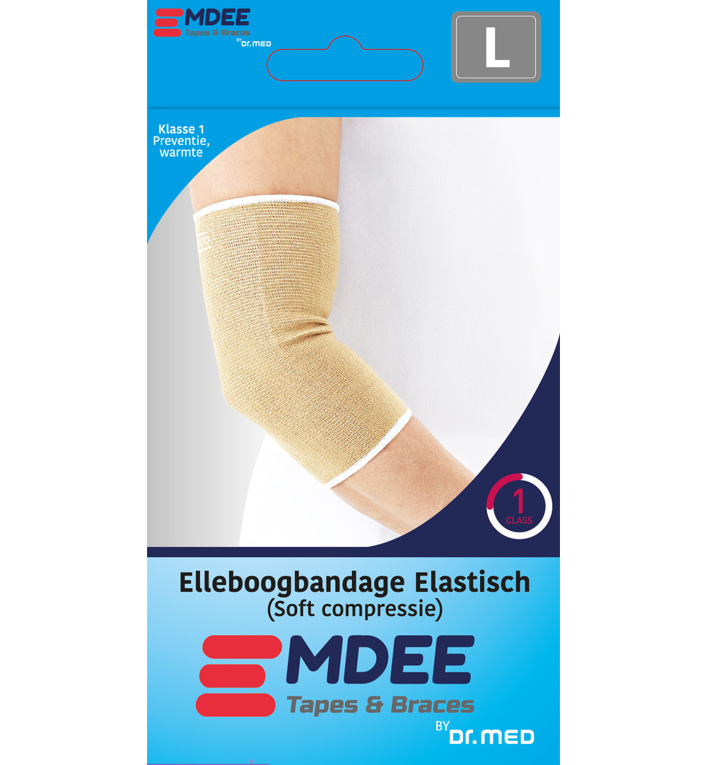 Emdee Elastic Support Elleboog Maat L Huidskleur (1 stuk)