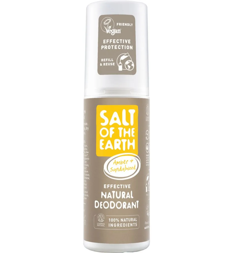 Salt Of The Earth Natural Deodorant Spray, Amber & Sandalwood (100 ml)