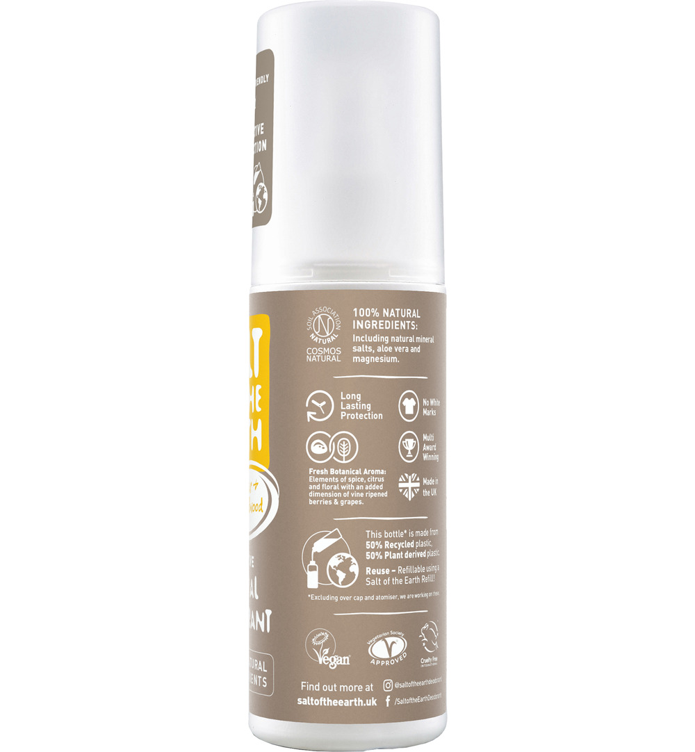 Salt Of The Earth Natural Deodorant Spray, Amber & Sandalwood (100 ml) - image 2