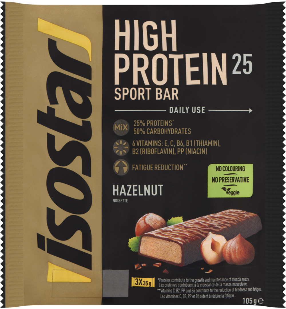Isostar High Protein Reep Hazelnoot (105 gr)