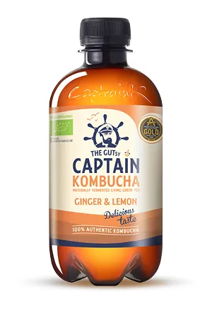 The Gutsy Captain Kombucha Ginger Lemon BIO (400 ml)