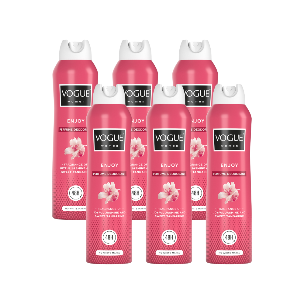6x Vogue Women Cosmetics enjoy parfum deodorant (150 ml)