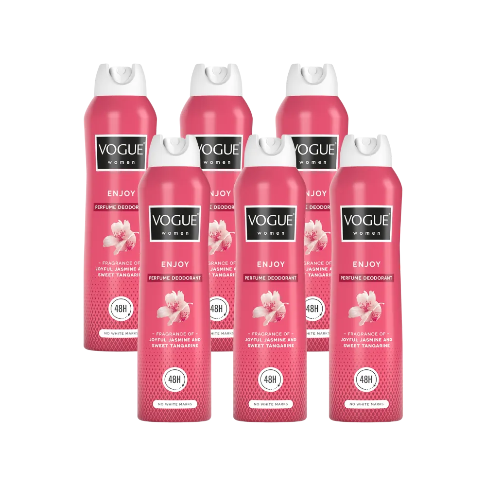 6x Vogue Women Cosmetics enjoy parfum deodorant (150 ml)