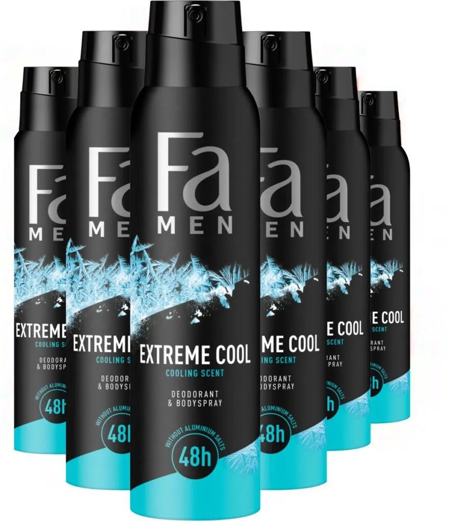 6x Fa Men deodorant spray extreme cool (150 ml)