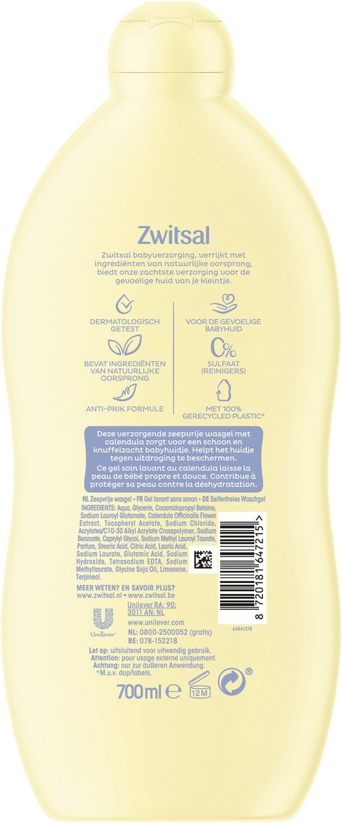 Zwitsal Zeepvrije Wasgel (700 ml)